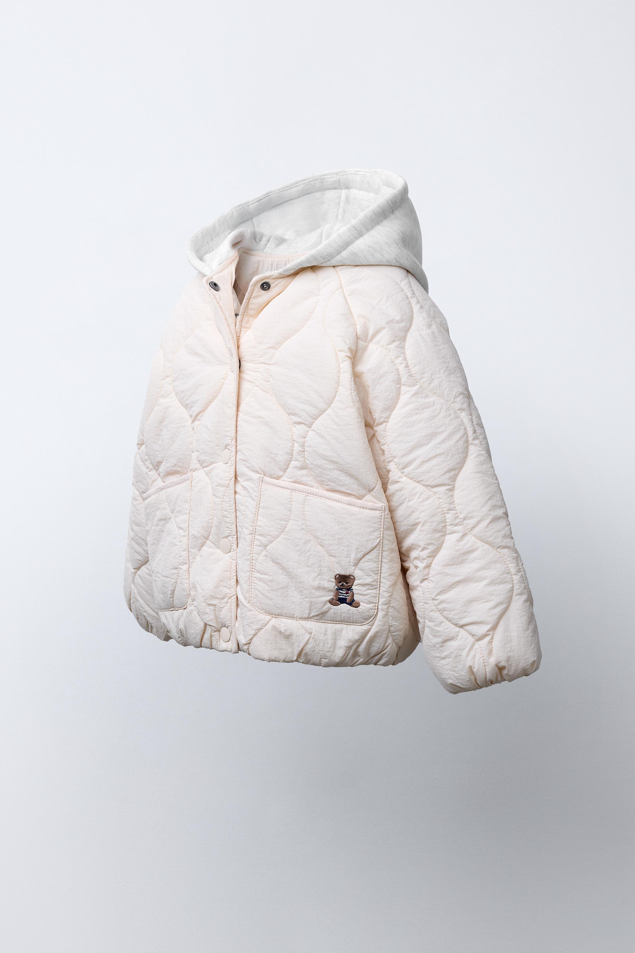 VESTE REMBOURRÉE À CAPUCHE OURS BRODÉ